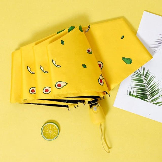 Kids Umbrella Cartoon Fruit Avocado Folding Automatic Umbrellas For Children - ChildAngle