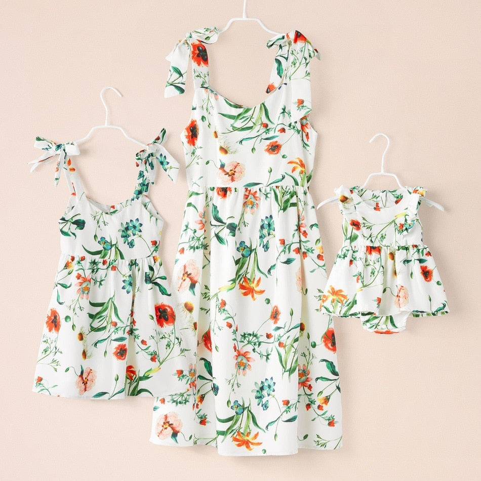 Matching Family Outfit Mommy and Me Easter Dresses Spring Flower