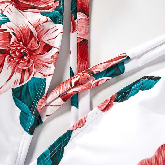 Matching Family Swimsuit Flower Floral One Piece Ruffle Swimsuit - ChildAngle