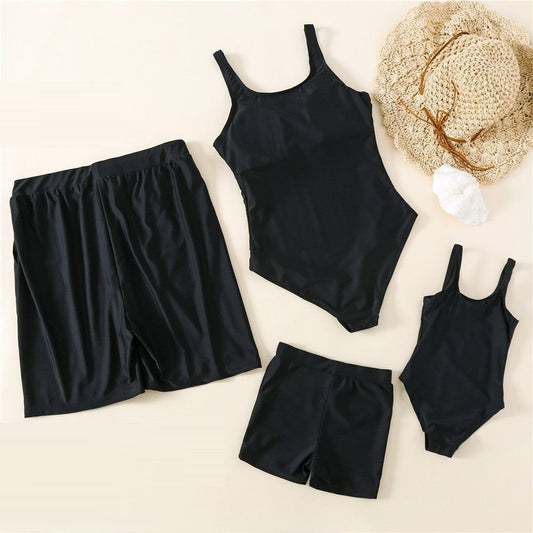Matching Family Swimsuit King Queen Princess Solid Swimwear for Whole Family - ChildAngle