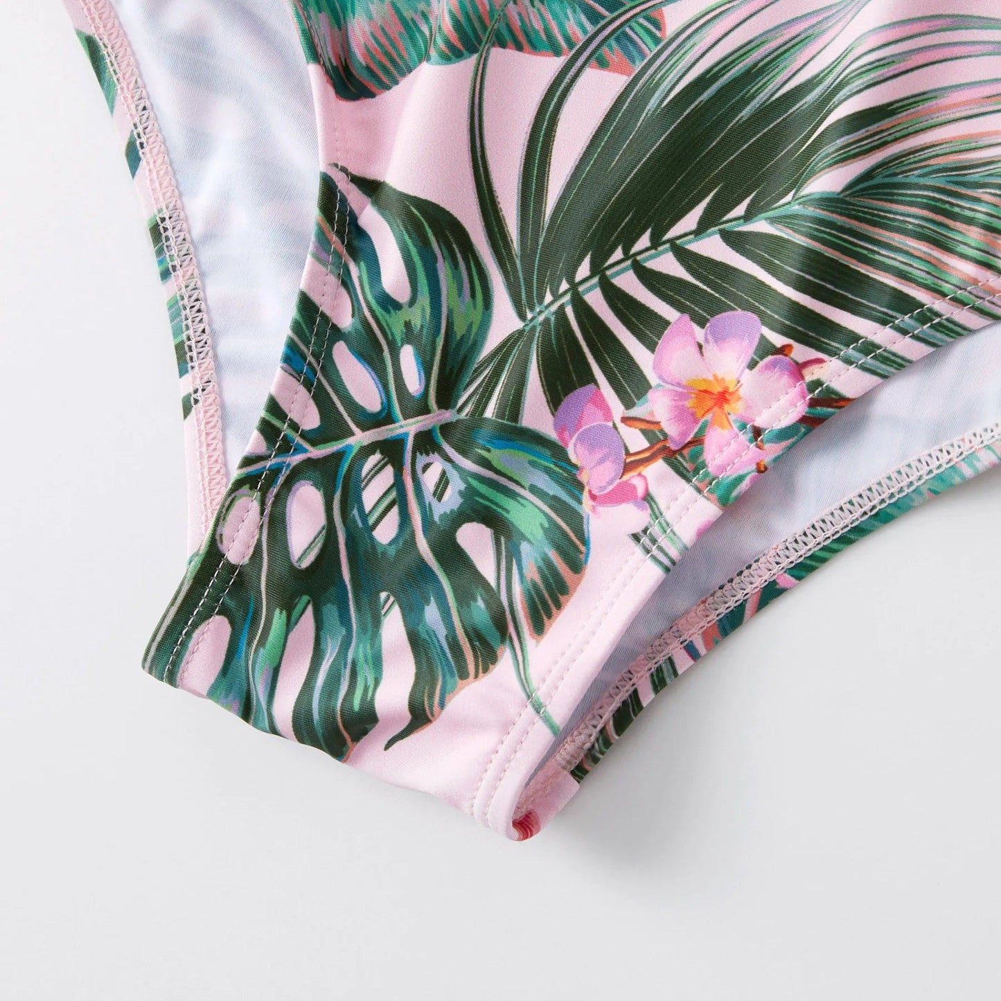 Matching Family Swimsuits Mommy and Me Matching Swimsuit Pink Floral Bikini Sets - ChildAngle