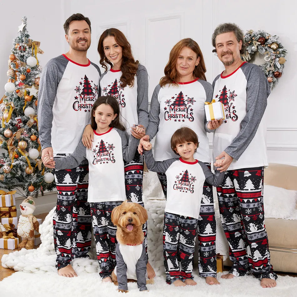 Family Matching Christmas Pajamas Set Santa Claus Reindeer Xmas