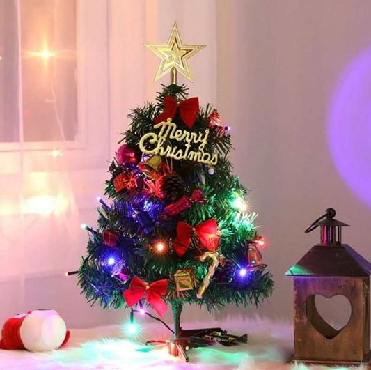 Mini Christmas Tree With Lights and Christmas Desktop Ornaments - ChildAngle