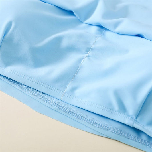 Mommy and Me Swimsuit Blue Ruffle Floral Bikini Sets Daughter Mother - ChildAngle