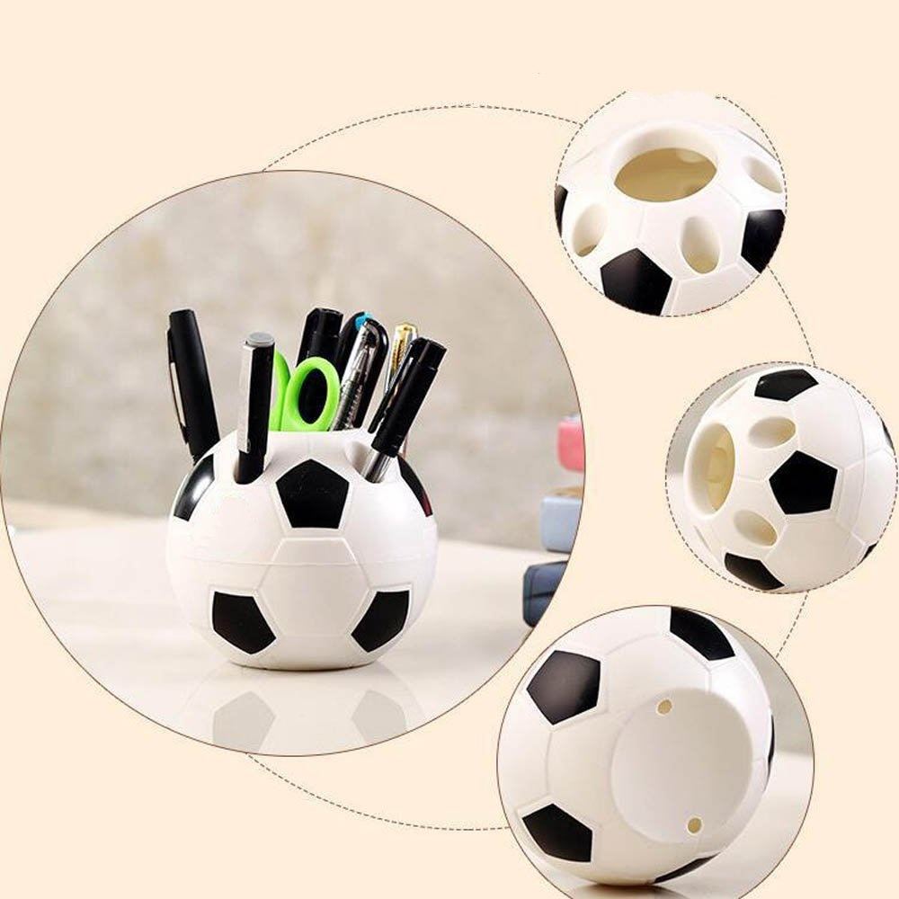 Pen Holder Creative Football Soccer Themed Plastic Durable Pencil Storage Organizer School Stationery - ChildAngle