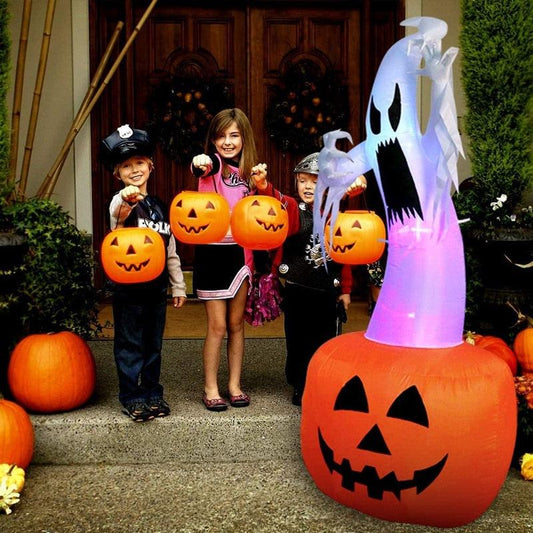 Pumpkin Ghost Inflatables Halloween Outdoor Yard Inflatables - ChildAngle