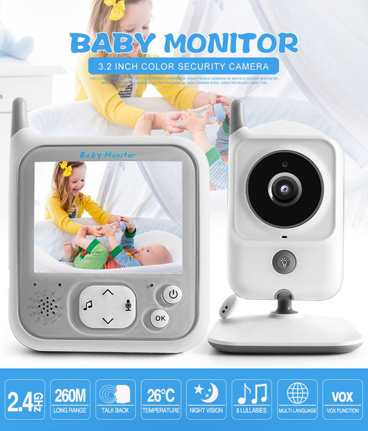 Video Baby Monitors 3.2 Inch LCD Wireless Two Way Audio Night Baby Camera - ChildAngle