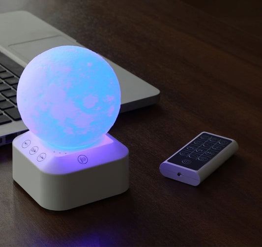 White Noise Machine Sleep Sound Soother Moon Night Light Sleep Timer - ChildAngle