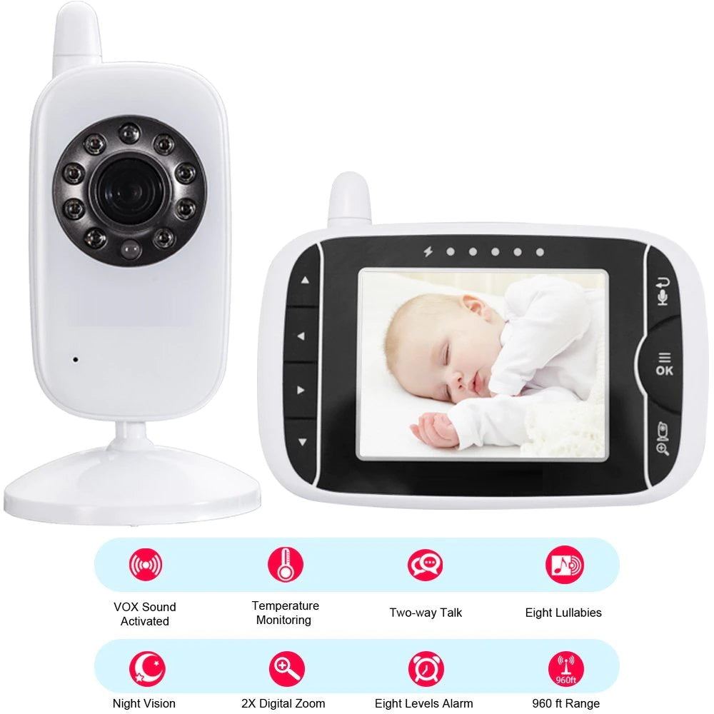 Wired Video Baby Monitor with Night Vision