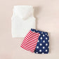 Toddler Boys Independence Day 4th Of July Outfits 2PCS Sleeveless Hooded Tops Shorts Kids