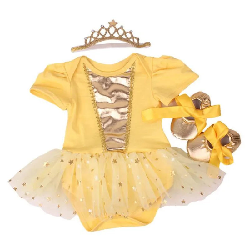 Newborn Infant Halloween Costumes Short Sleeve Baby Girl Birthday Party Dress Star Tutus Newborn Clothes