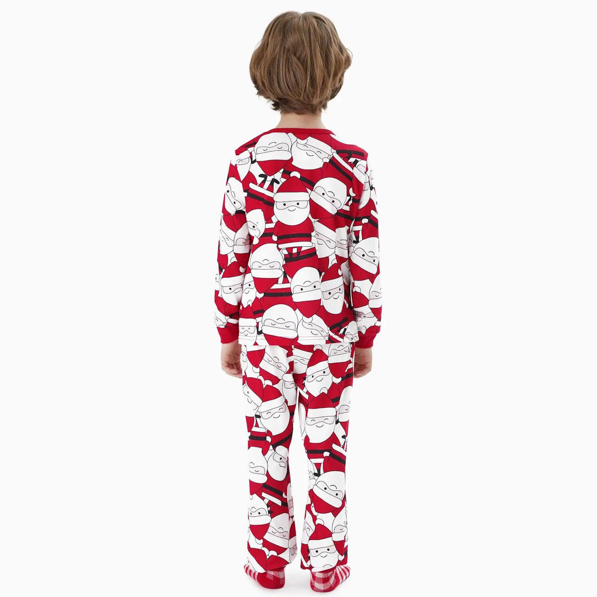 Allover Santa Claus Pajamas for Family Merry Xmas Reindeer Snowflake - ChildAngle