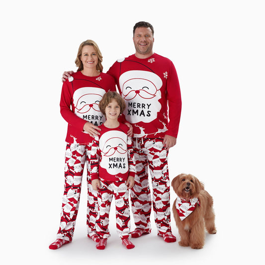 Allover Santa Claus Pajamas for Family Merry Xmas Reindeer Snowflake - ChildAngle