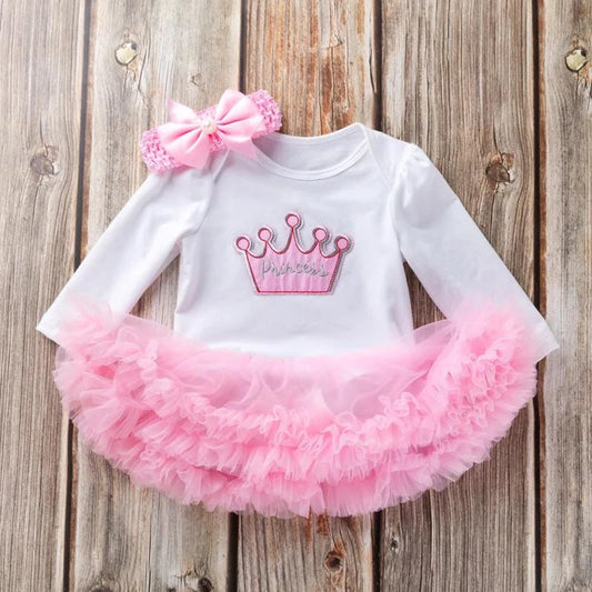 Princess Crown Baby Girl Party Dress Tutus Newborn Clothes - ChildAngle