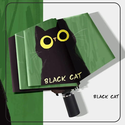 Black Cat Umbrella for Kids Folding Umbrella - ChildAngle