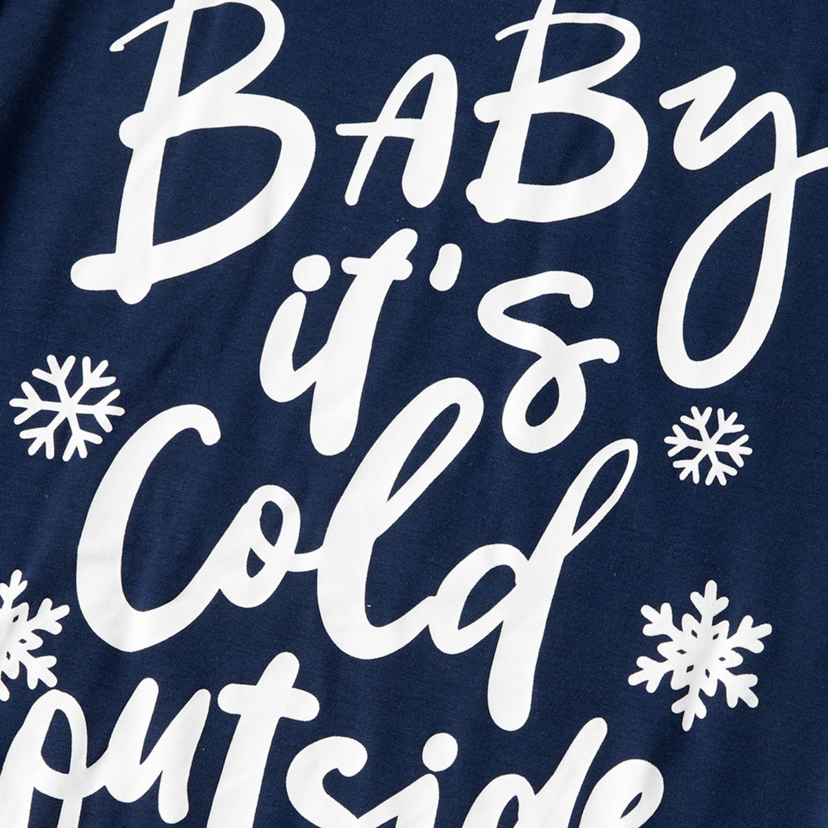 Bluey Baby It's Cold Outside Family Christmas Pajamas Letter Print Reindeer Snowflake - ChildAngle