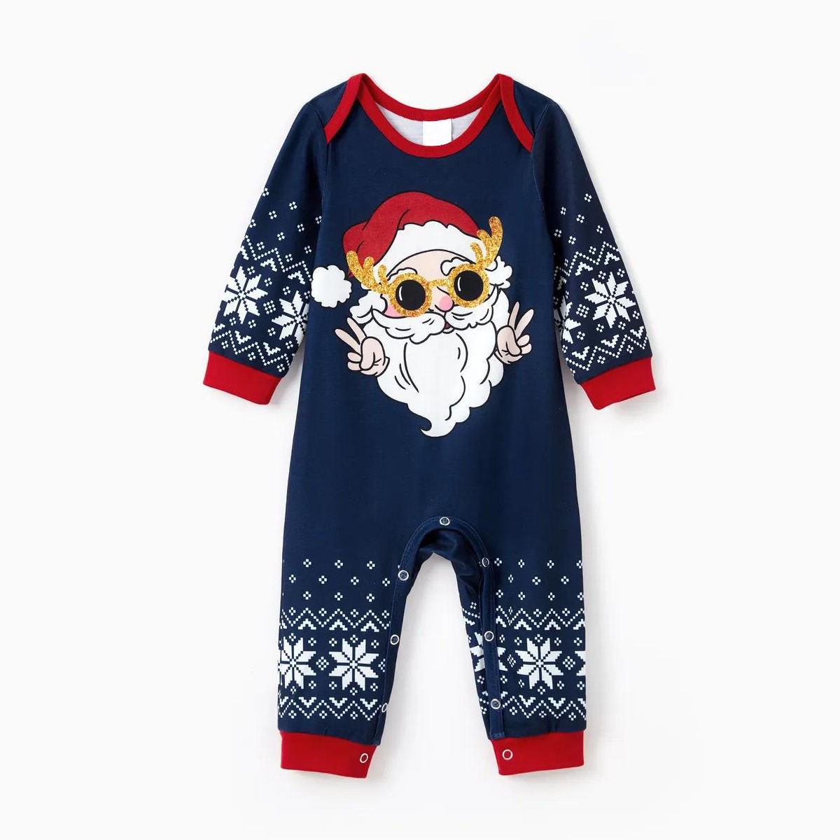 Bluey Santa Claus Pajamas for Family Santa Claus Glasses Hat Snowflake Gifts - ChildAngle