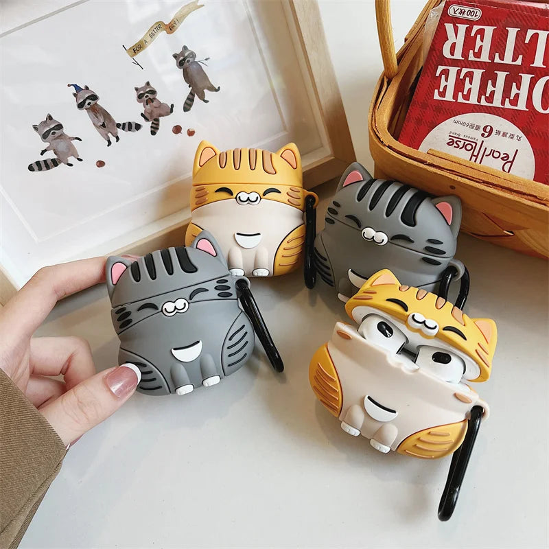 Cat AirPod Case Cartoon Cat TPU Earphone AirPods Case