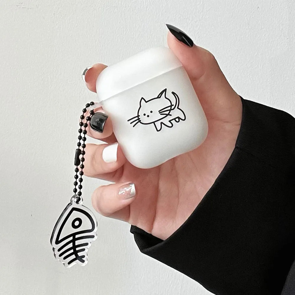 Cat AirPod Case Cartoon Cat TPU Earphone AirPods Case