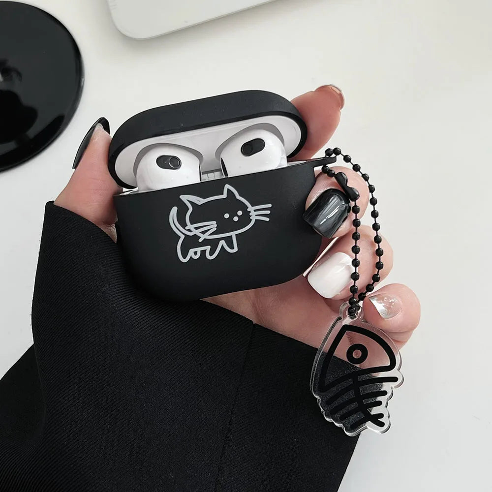 Cat AirPod Case Cartoon Cat TPU Earphone AirPods Case