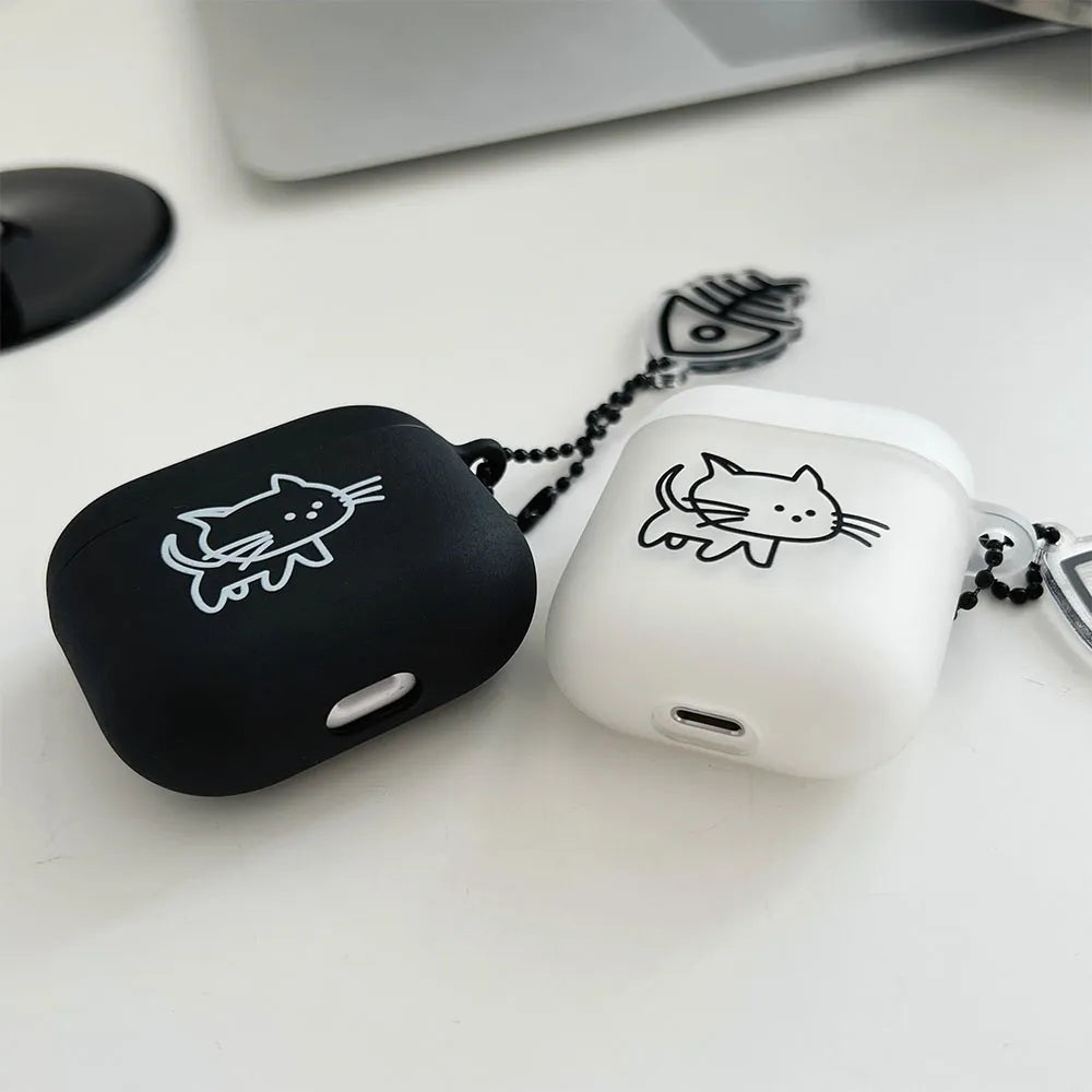 Cat AirPod Case Cartoon Cat TPU Earphone AirPods Case