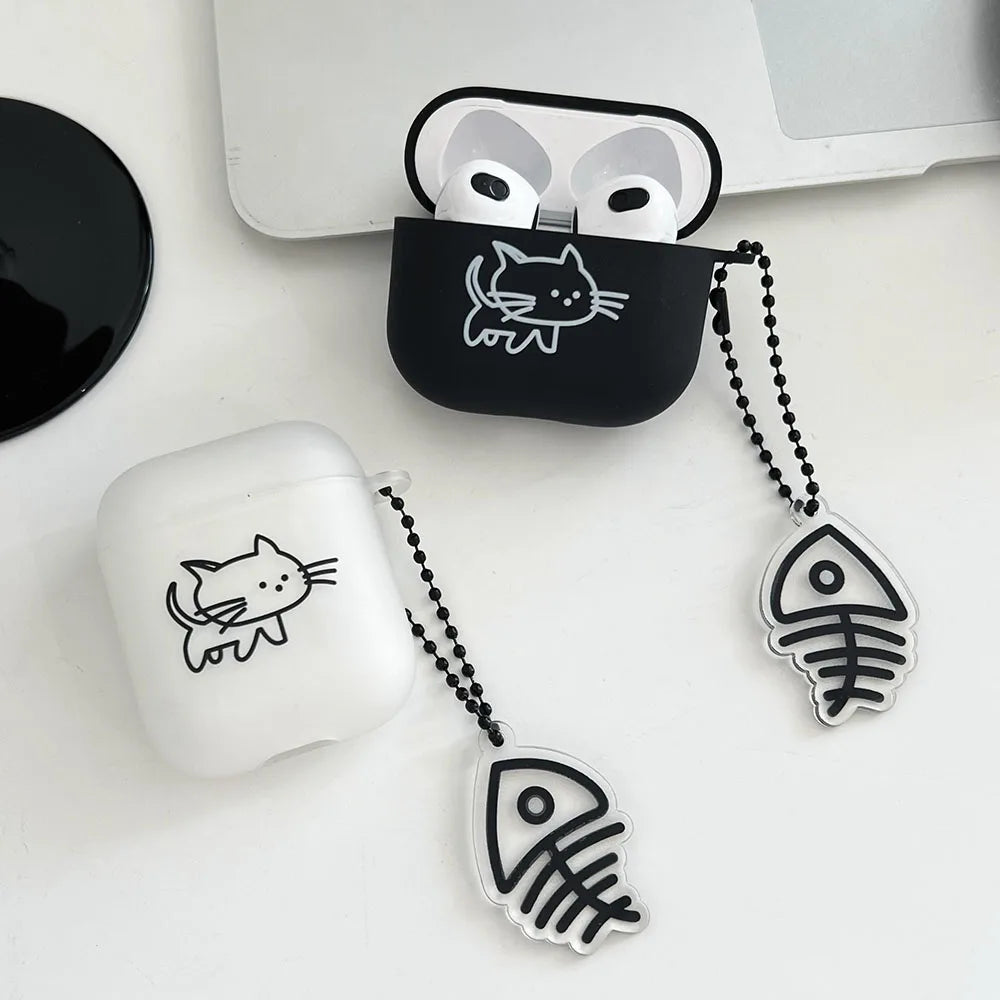 Cat AirPod Case Cartoon Cat TPU Earphone AirPods Case