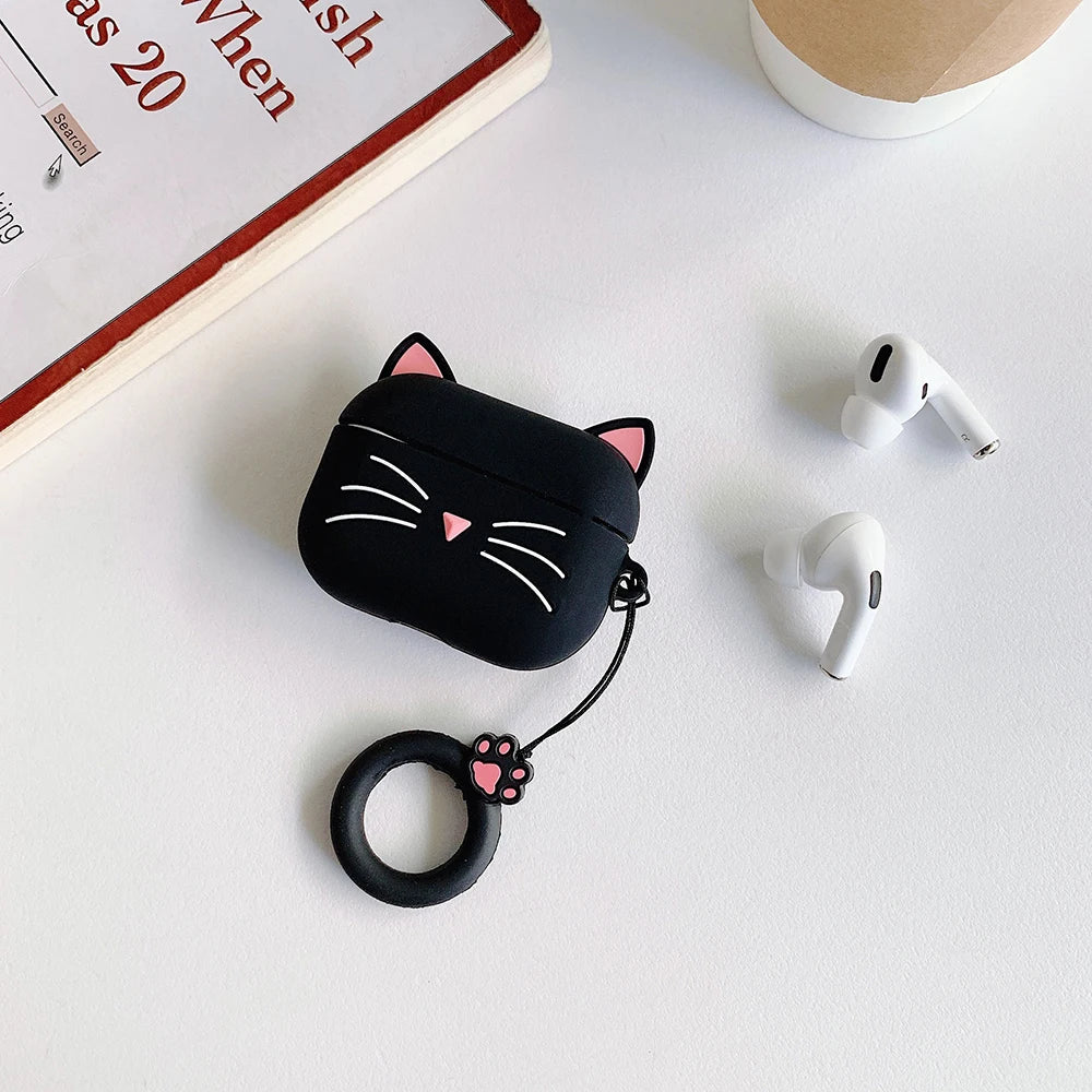 Cat AirPod Case Cartoon Cat TPU Earphone AirPods Case