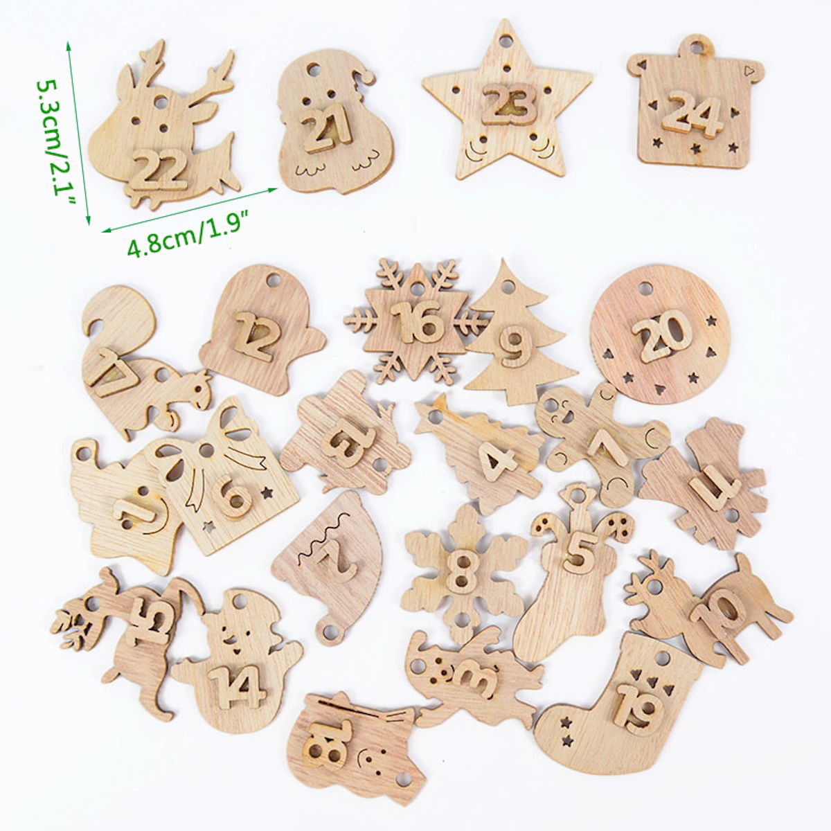Christmas Advent Calendar Wooden Hanging Pendant Xmas Tree Decoration - ChildAngle