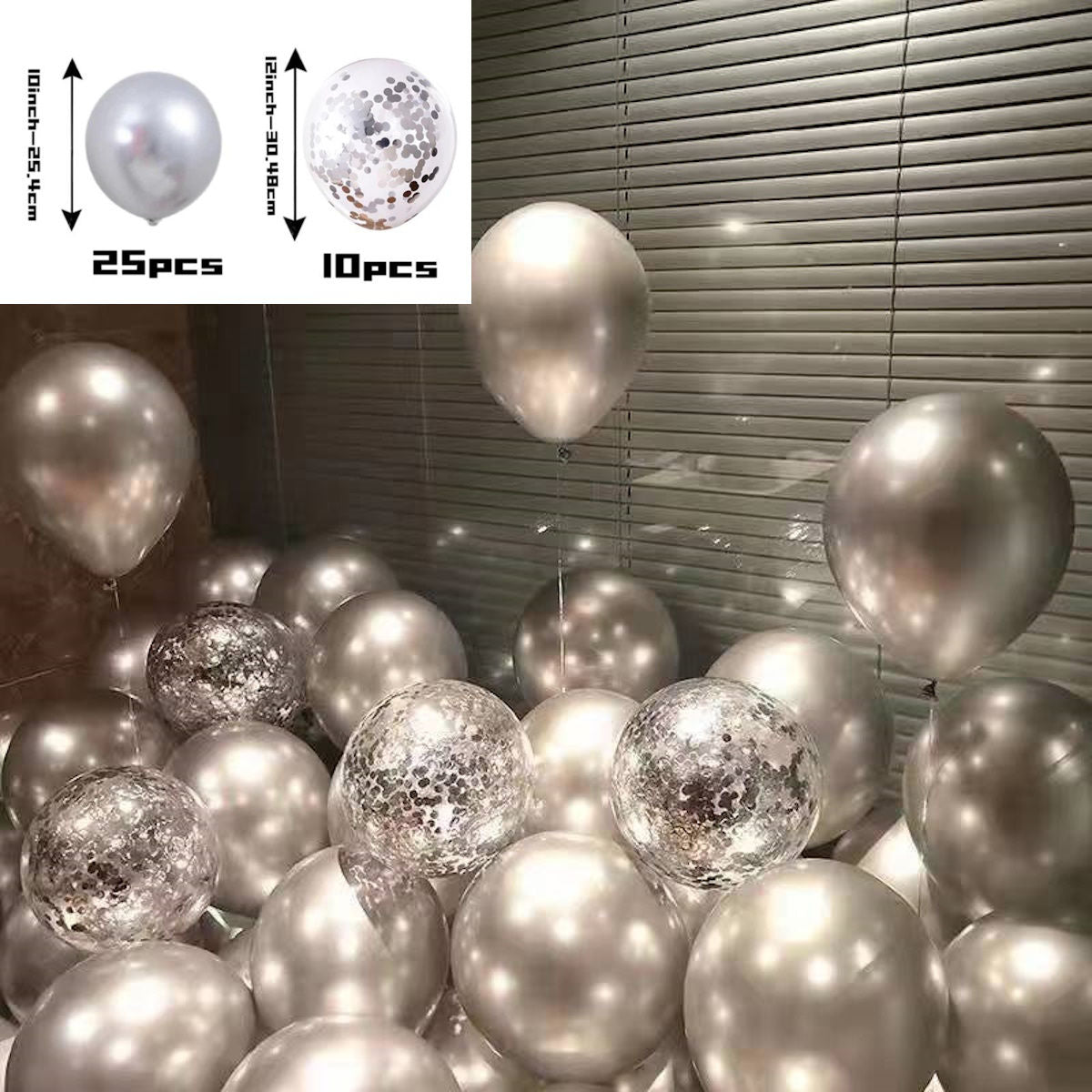 10 inch Matching Metallic Balloon Confetti Decorative Latex Balloon for Parties Decoration - ChildAngle