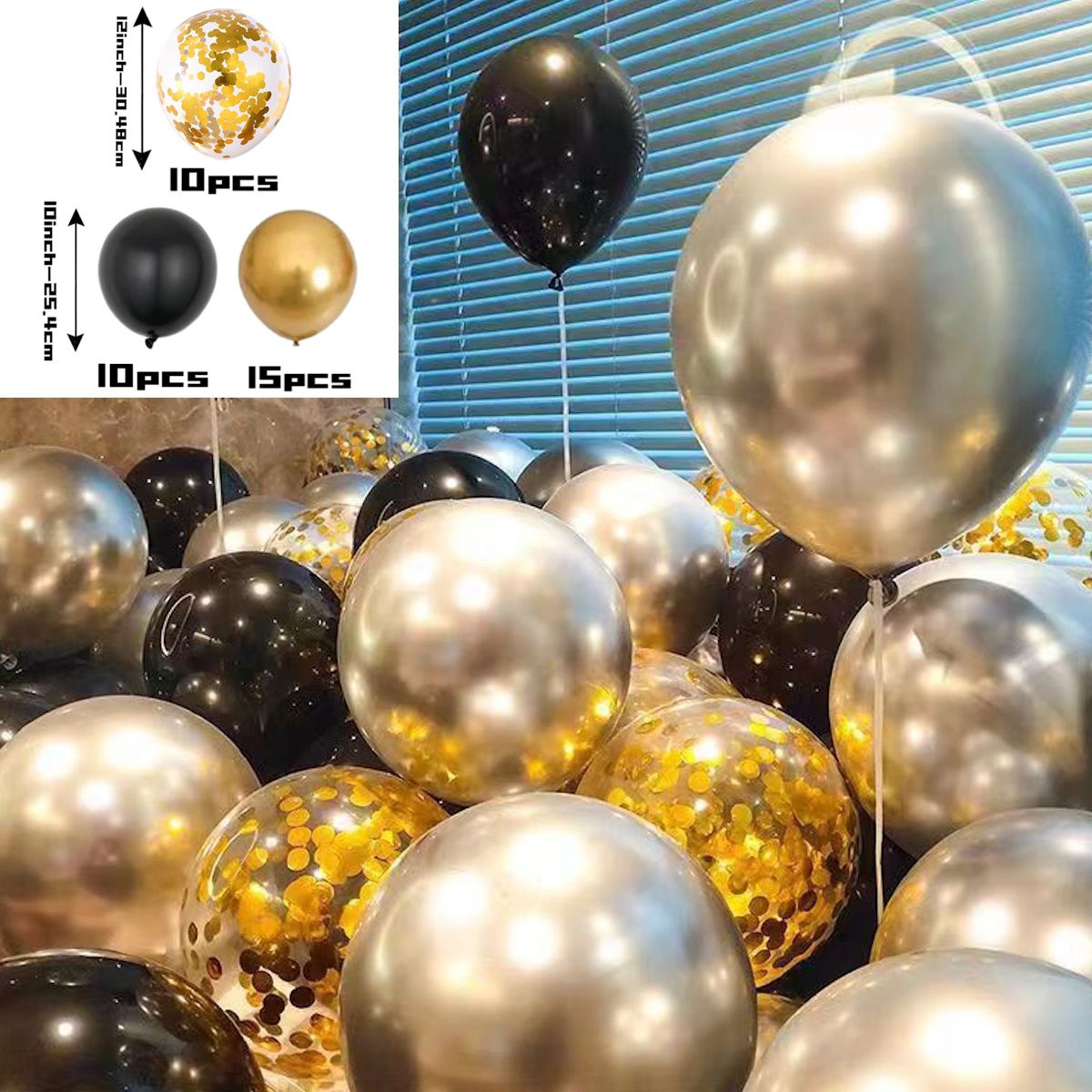 10 inch Matching Metallic Balloon Confetti Decorative Latex Balloon for Parties Decoration - ChildAngle