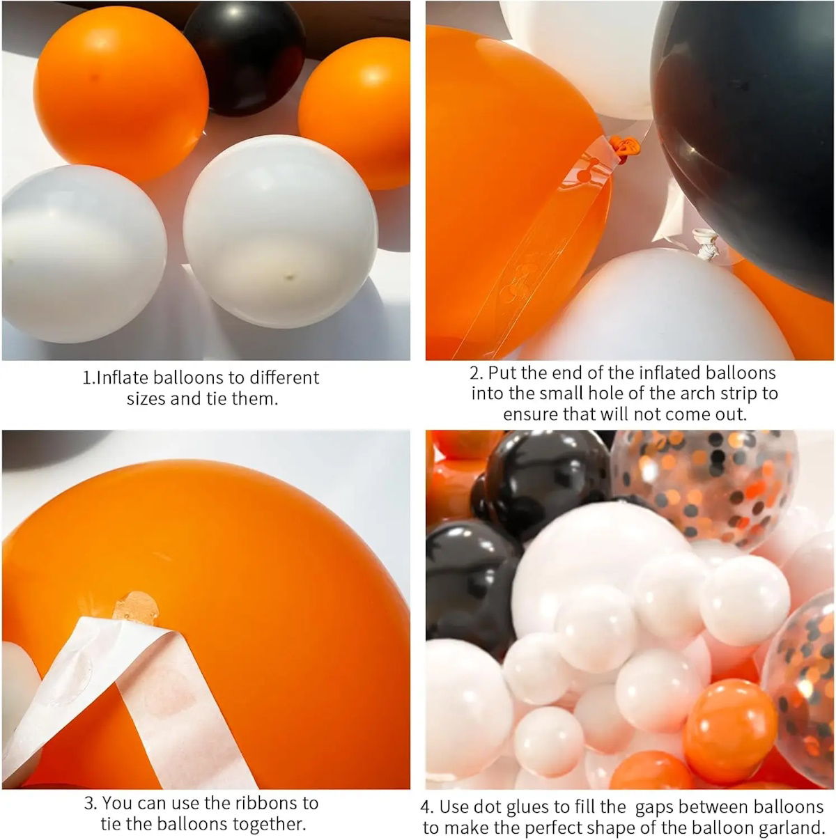 100PCS 22'' Starburst Confetti Halloween Balloon Garland and Arch Set - ChildAngle