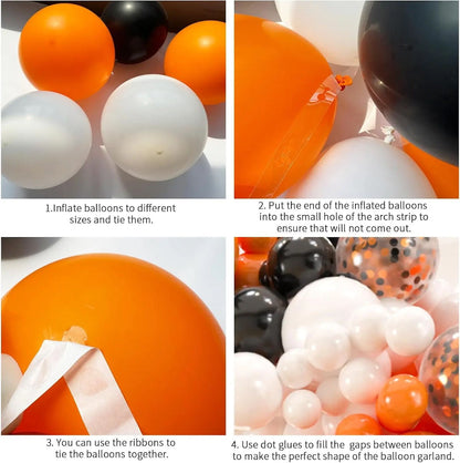 100PCS 22'' Starburst Confetti Halloween Balloon Garland and Arch Set - ChildAngle