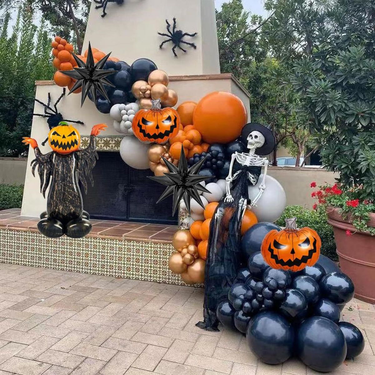 107PCS 32'' Bat Ghost Pumpkin Balloon Halloween Balloon Garland Decors - ChildAngle