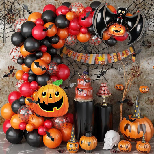 107PCS 32'' Bat Ghost Pumpkin Balloon Halloween Balloon Garland Decors - ChildAngle