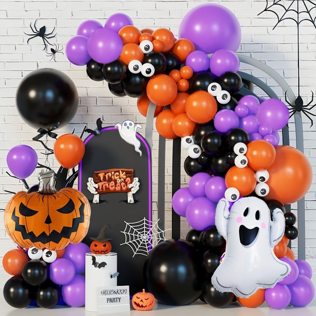 107PCS 32'' Bat Ghost Pumpkin Balloon Halloween Balloon Garland Decors - ChildAngle