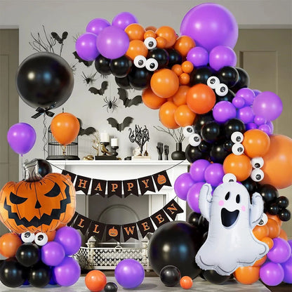 107PCS 32'' Bat Ghost Pumpkin Balloon Halloween Balloon Garland Decors - ChildAngle