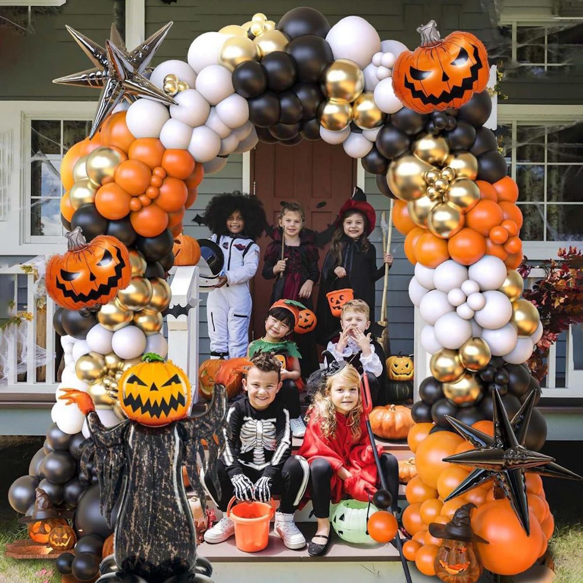 107PCS 32'' Bat Ghost Pumpkin Balloon Halloween Balloon Garland Decors - ChildAngle