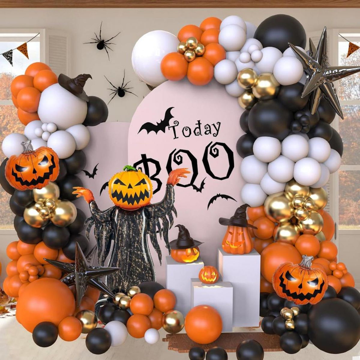 107PCS 32'' Bat Ghost Pumpkin Balloon Halloween Balloon Garland Decors - ChildAngle