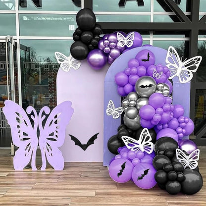 116PCS 18'' Latex Balloon for Halloween Party Purple Bat Theme Colored Balloon Set - ChildAngle
