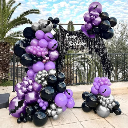 116PCS 18'' Latex Balloon for Halloween Party Purple Bat Theme Colored Balloon Set - ChildAngle