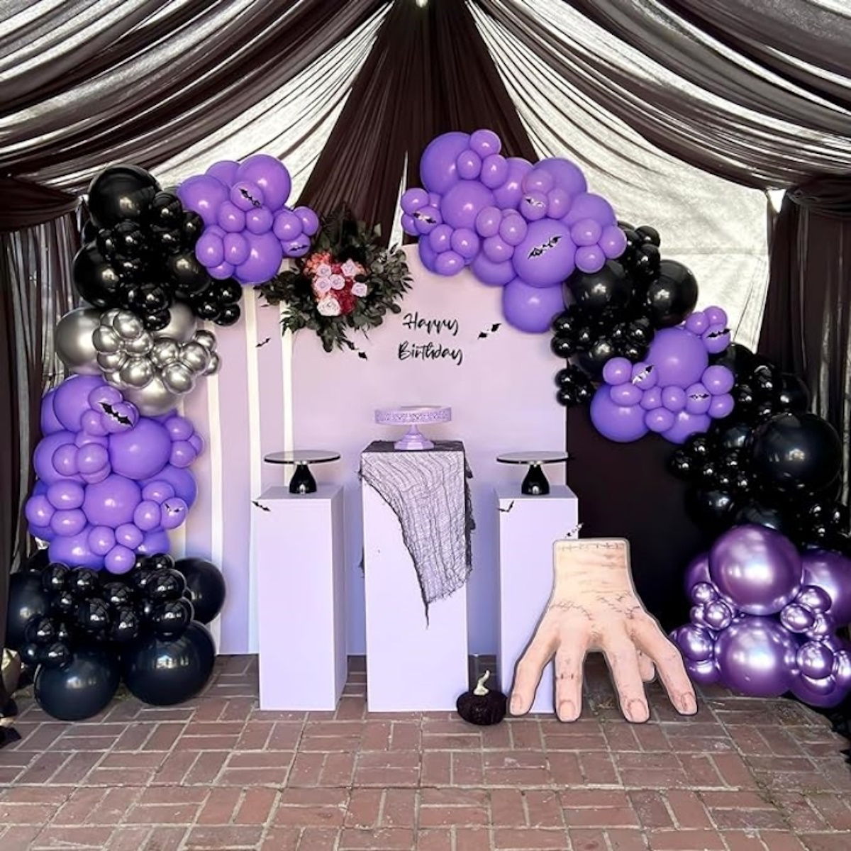 116PCS 18'' Latex Balloon for Halloween Party Purple Bat Theme Colored Balloon Set - ChildAngle