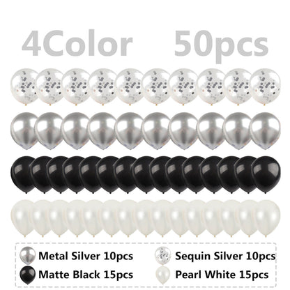 10 inch Metallic Balloon Black Gold Silver Green Pink Decorative Balloon for Parties Birthday - ChildAngle