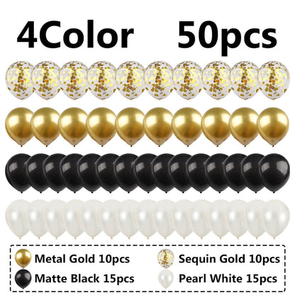 10 inch Metallic Balloon Black Gold Silver Green Pink Decorative Balloon for Parties Birthday - ChildAngle