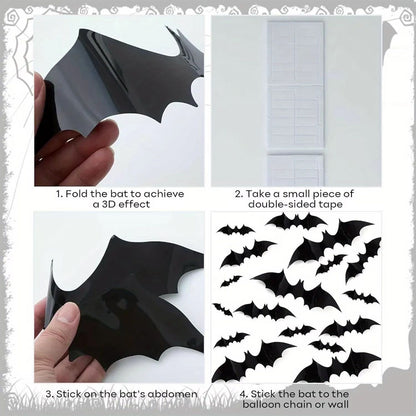 122PCS 18'' Skull Skeleton Bat Sticker Halloween Balloon Garland & Arch Kit - ChildAngle