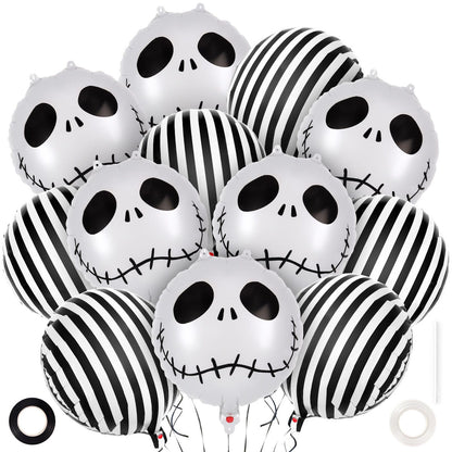 12PCS 20'' Balloon Bouquet for Halloween Skeleton Skull Foil Balloon Set - ChildAngle