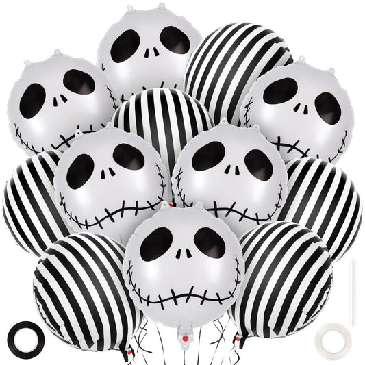 12PCS 20'' Balloon Bouquet for Halloween Skeleton Skull Foil Balloon Set - ChildAngle