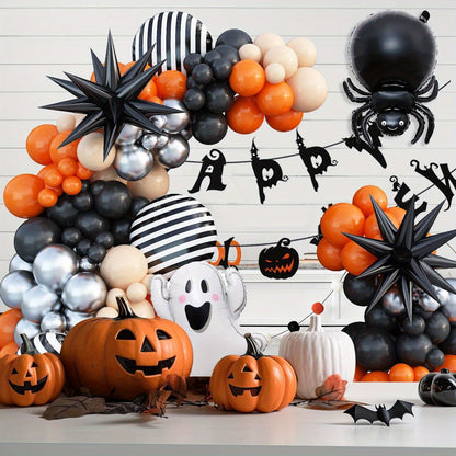 138PCS 23'' Ghost Eyeball Spider Halloween Balloon Garland and Arch Set - ChildAngle