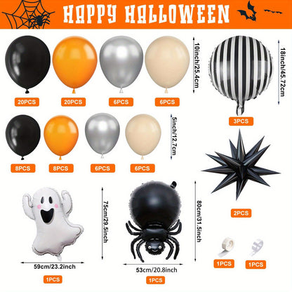 138PCS 23'' Ghost Eyeball Spider Halloween Balloon Garland and Arch Set - ChildAngle