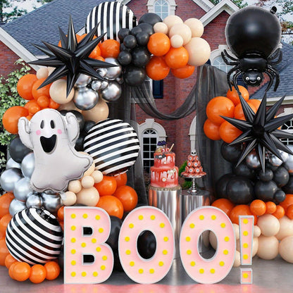 138PCS 23'' Ghost Eyeball Spider Halloween Balloon Garland and Arch Set - ChildAngle