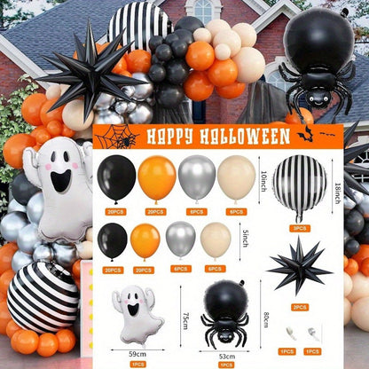 138PCS 23'' Ghost Eyeball Spider Halloween Balloon Garland and Arch Set - ChildAngle